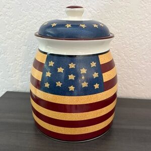 Jay Import Co. Liberty American Flag Kitchen Food Jar with Lid